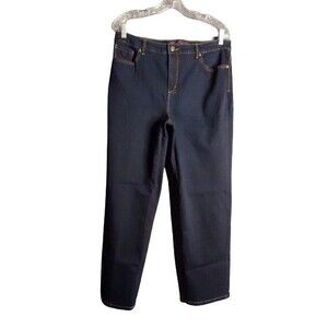 Gloria Vanderbilt Amanda High Rise Dark Wash Denim Jeans Size 12 Petite